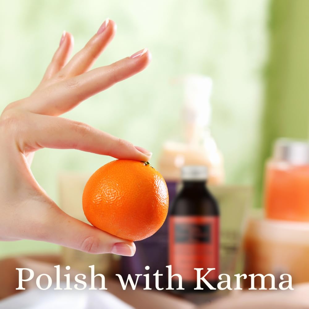 Karma Organic Nail Polish Remover glass container showcases eco-friendly packaging and clean formulation