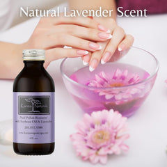 Karma Organic Nail Polish Remover oil-ingredients highlights soybean and lavender benefits for nourishing care.