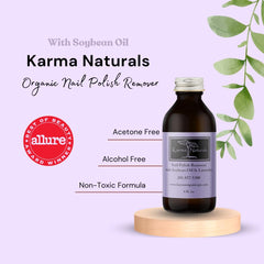 Karma Organic Nail Polish Remover soft-cloth demonstrates easy wipe-away without drying nails.