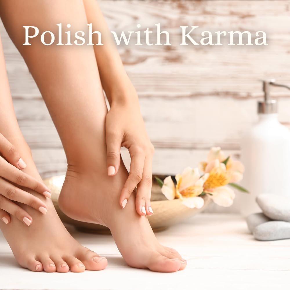 Karma Organic Nail Polish Remover Unscented nails close-up showing moisturized nails.