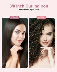 Karrong ceramic-coated barrel highlights glide-friendly surface for frizz-free styling.