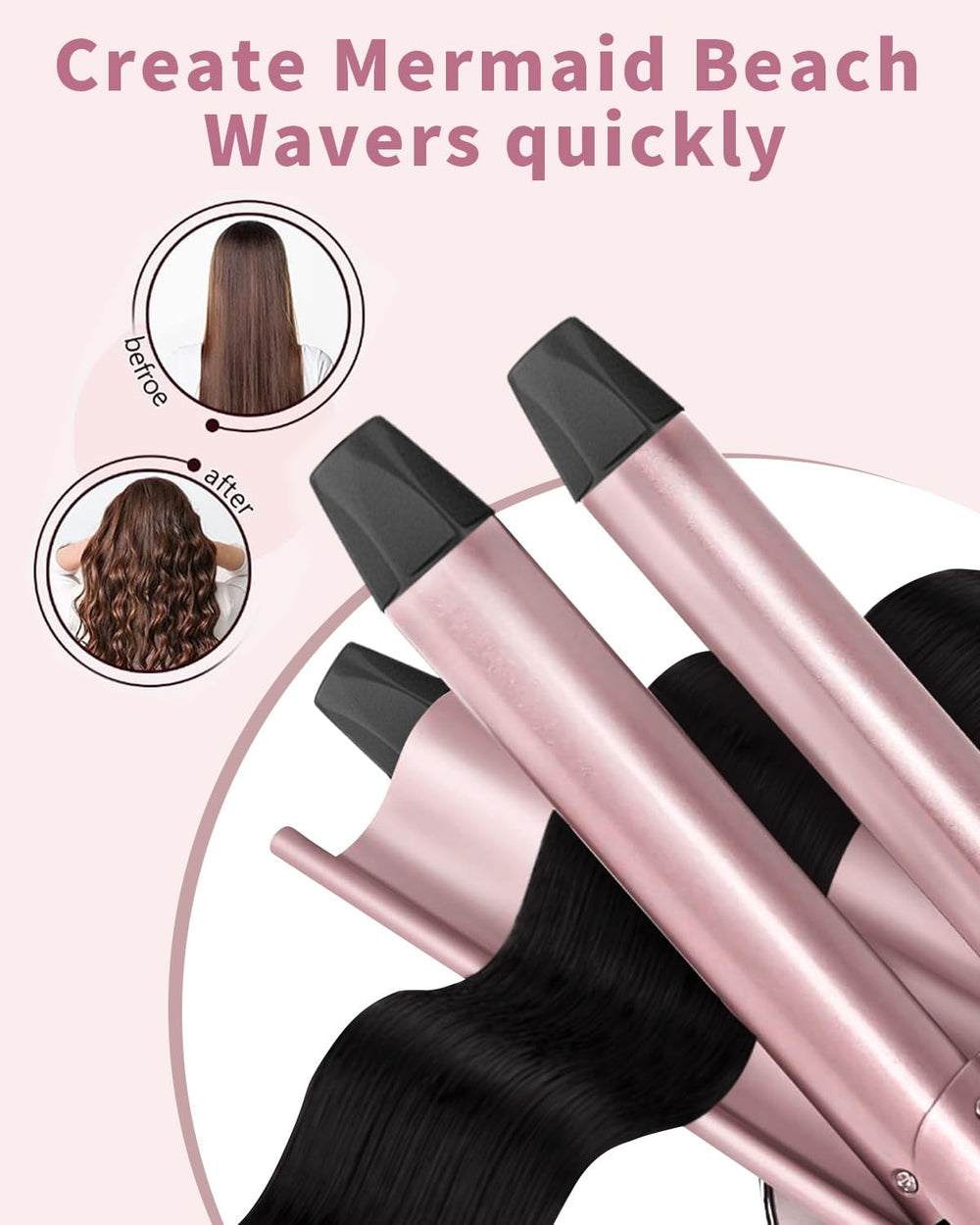 Karrong curler barrel 075-inch closeup defines curls with medium volume