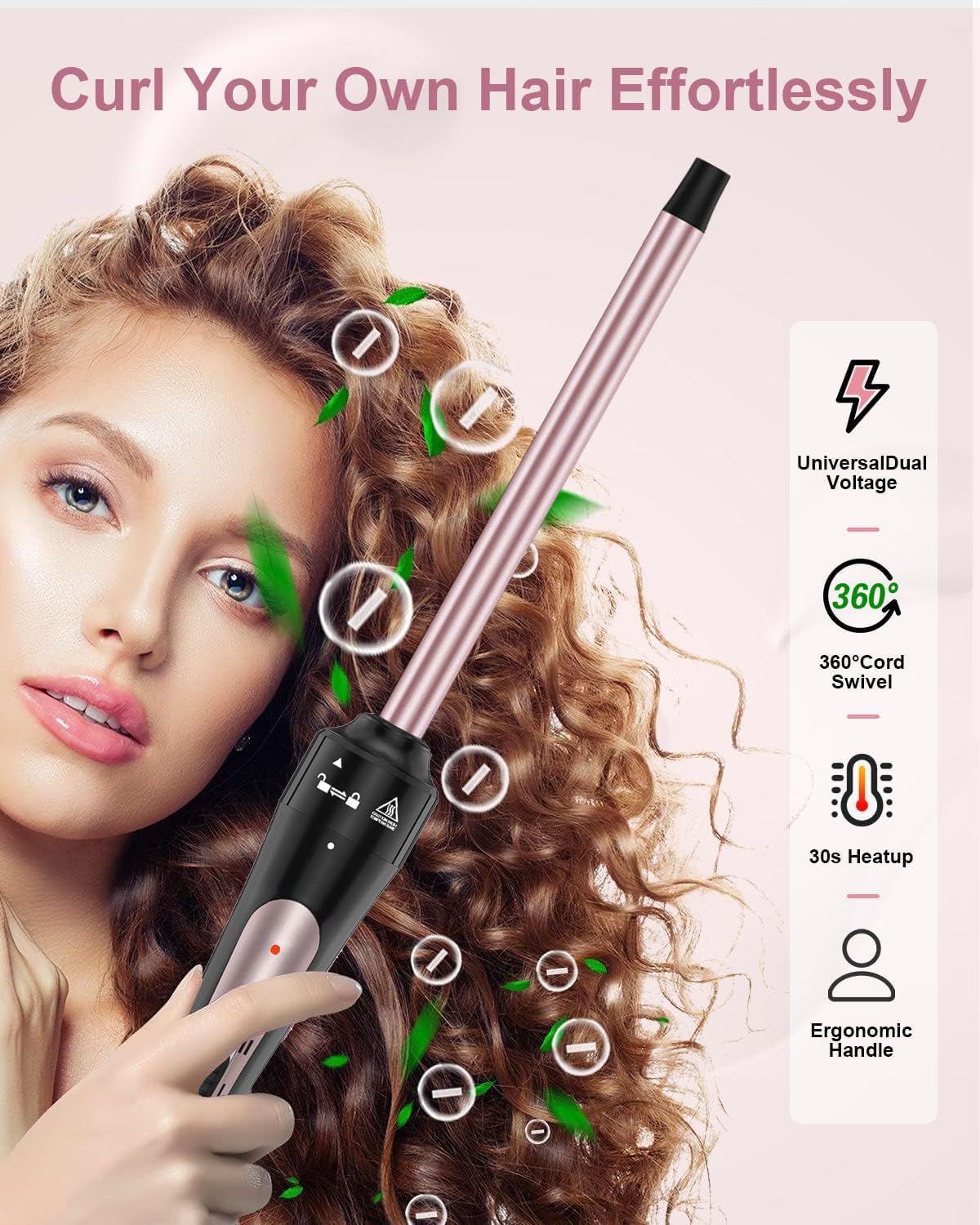 Karrong dual voltage travel-ready curling iron suitable for worldwide use.