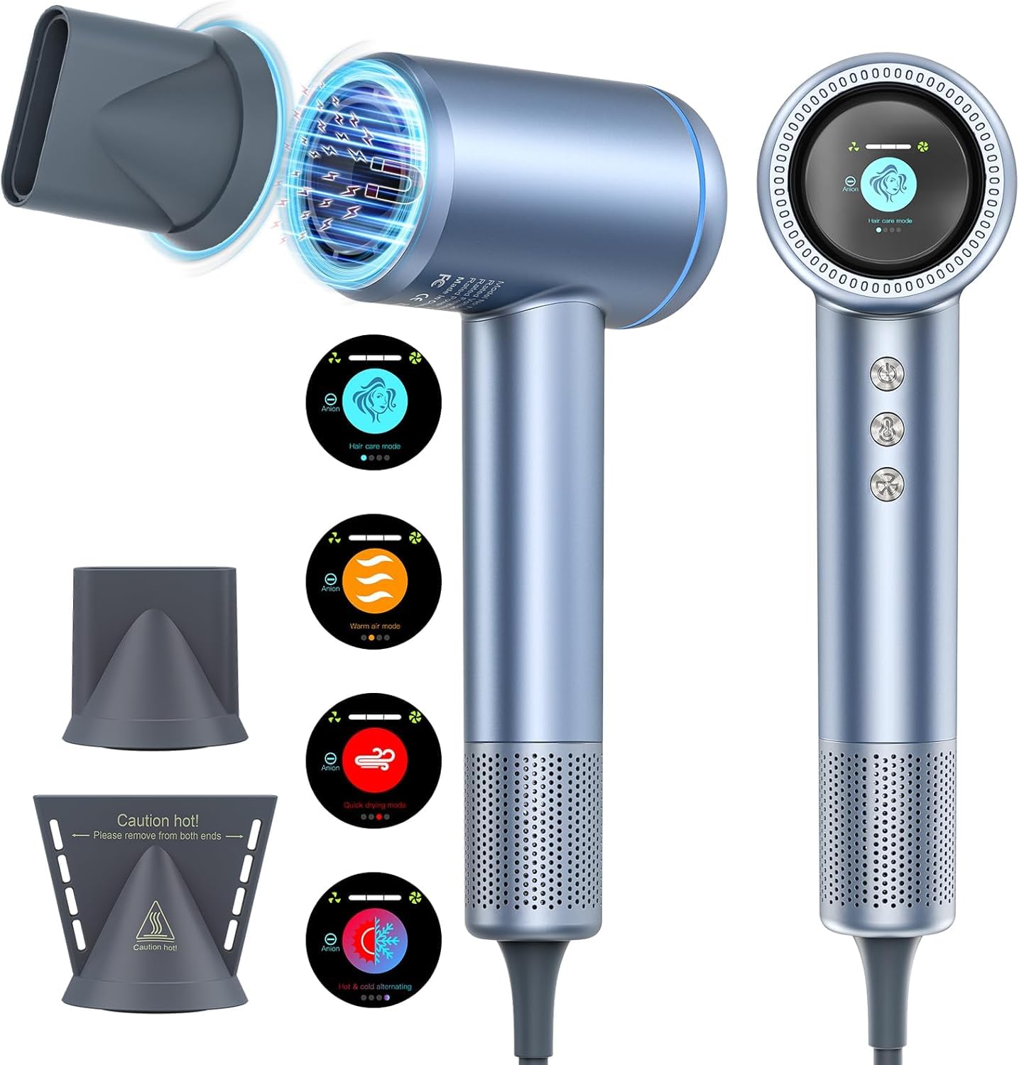 Karrong hair dryer brushless motor delivers strong airflow for rapid drying.