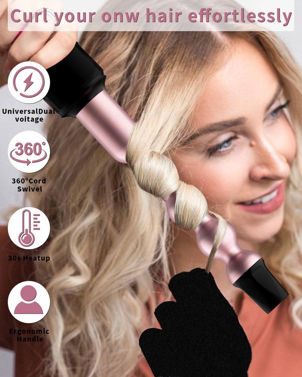 Karrong tourmaline-ceramic coating closeup highlights shiny healthy-looking curls