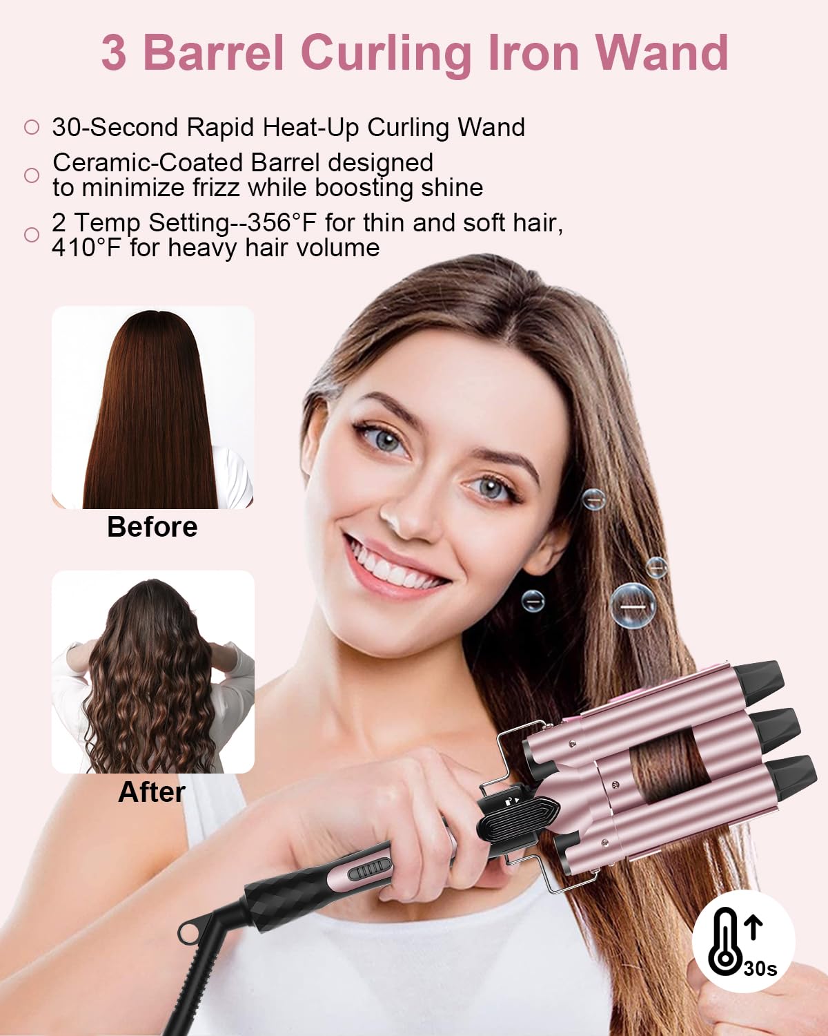 Karrong zero-point-seven-four-inch curler creates tight, defined curls