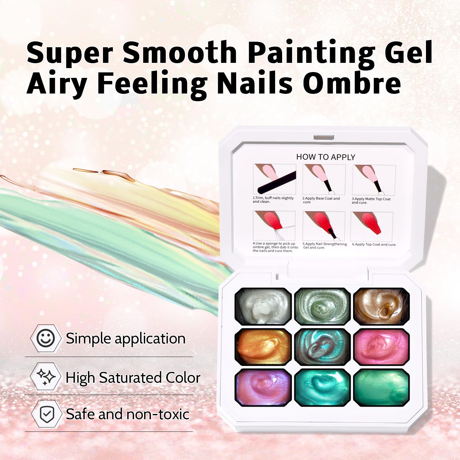 Karroy chrome-nail-powder-overlay highlights reflective finish for glam nails