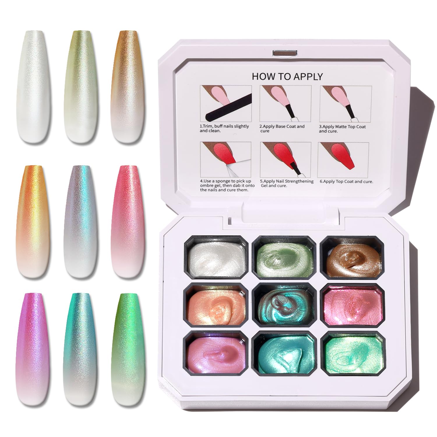 Karroy sponge-pat color pick for easy ombre color selection and blending