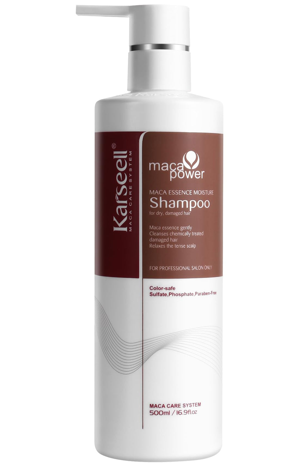 Karseell Argan Oil Shampoo bottle front highlights moisturizing formula for dry hair.