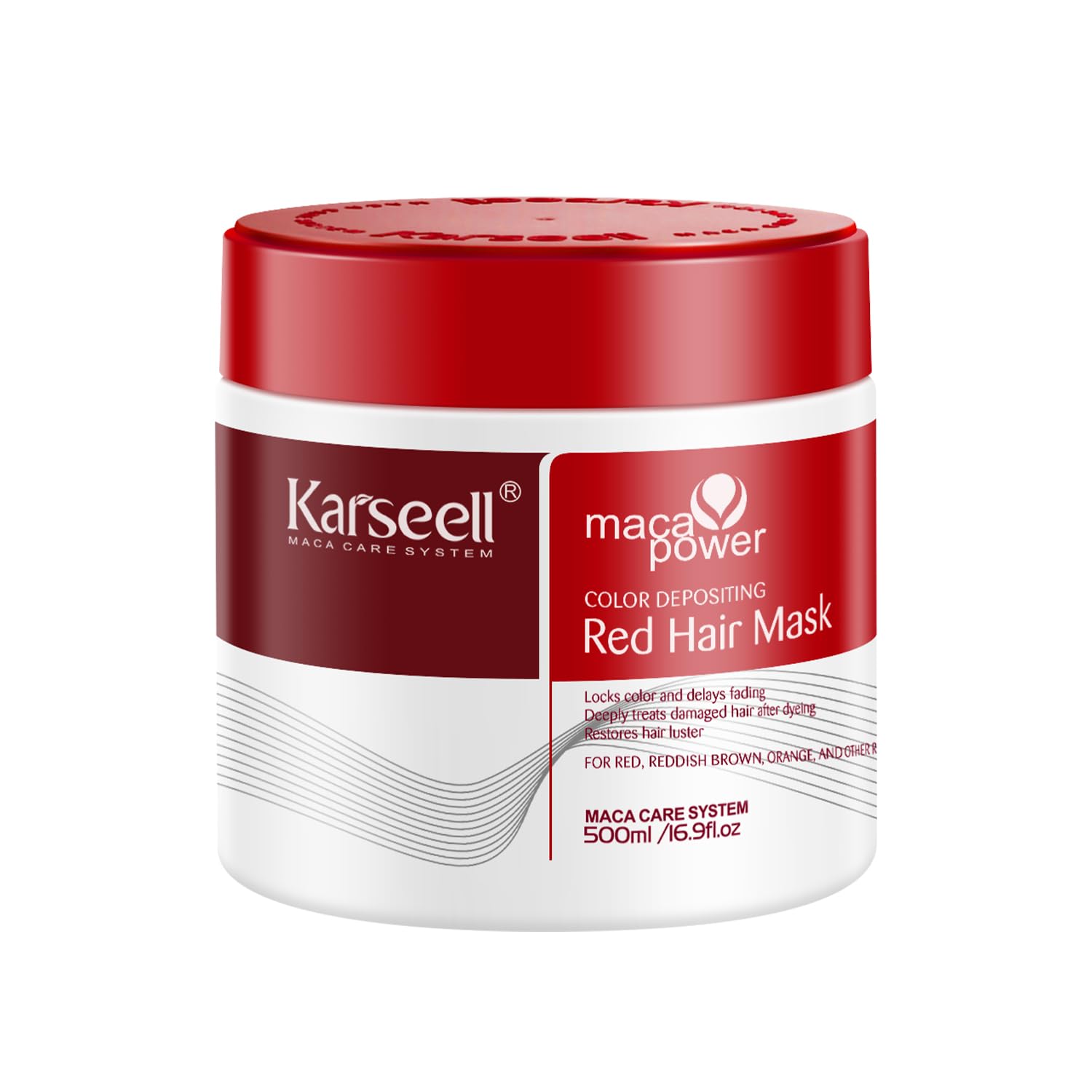 Karseell Color Depositing Conditioner bottle showing red hair color boost and moisture