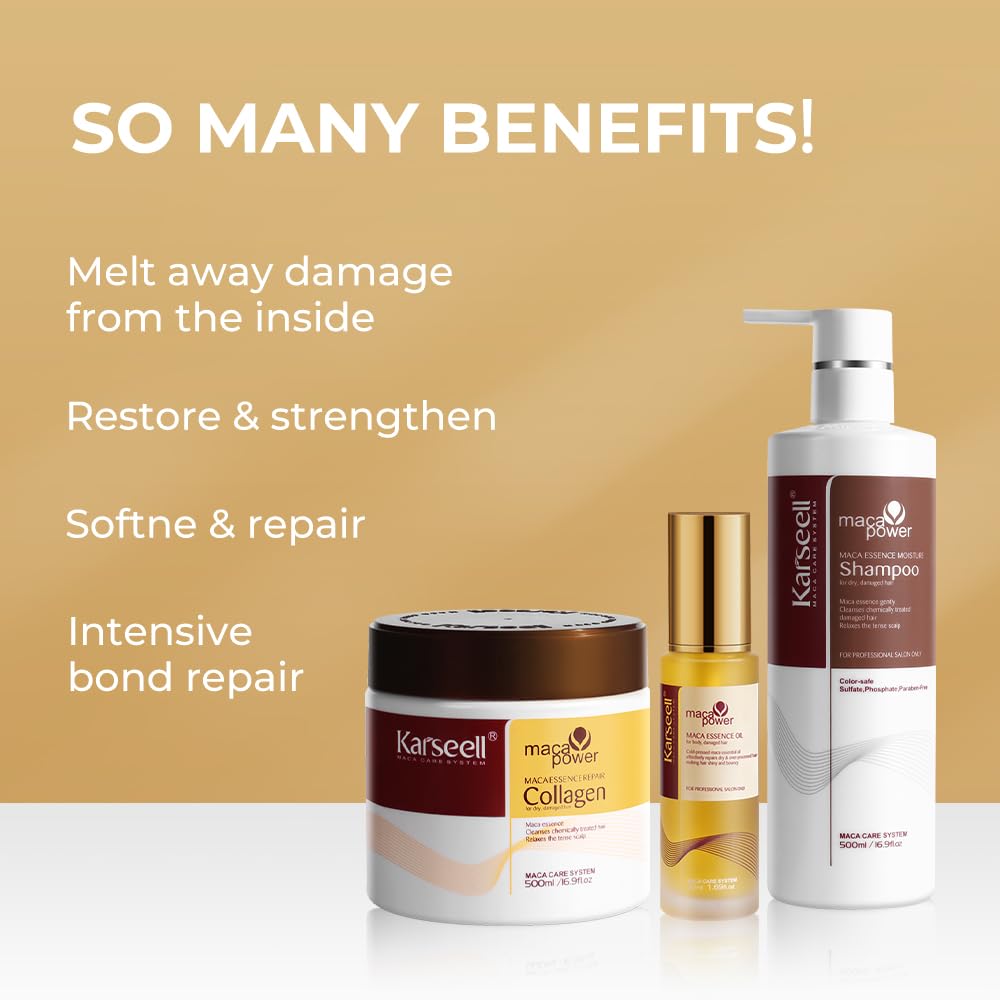 Karseell deep repair set packaging illustrates complete care for dry damaged hair.