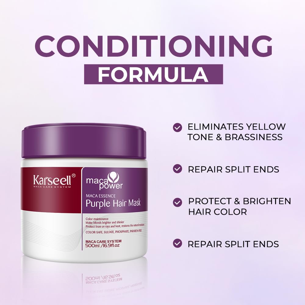 Karseell Purple Hair Mask applying on hair demonstrates even distribution.