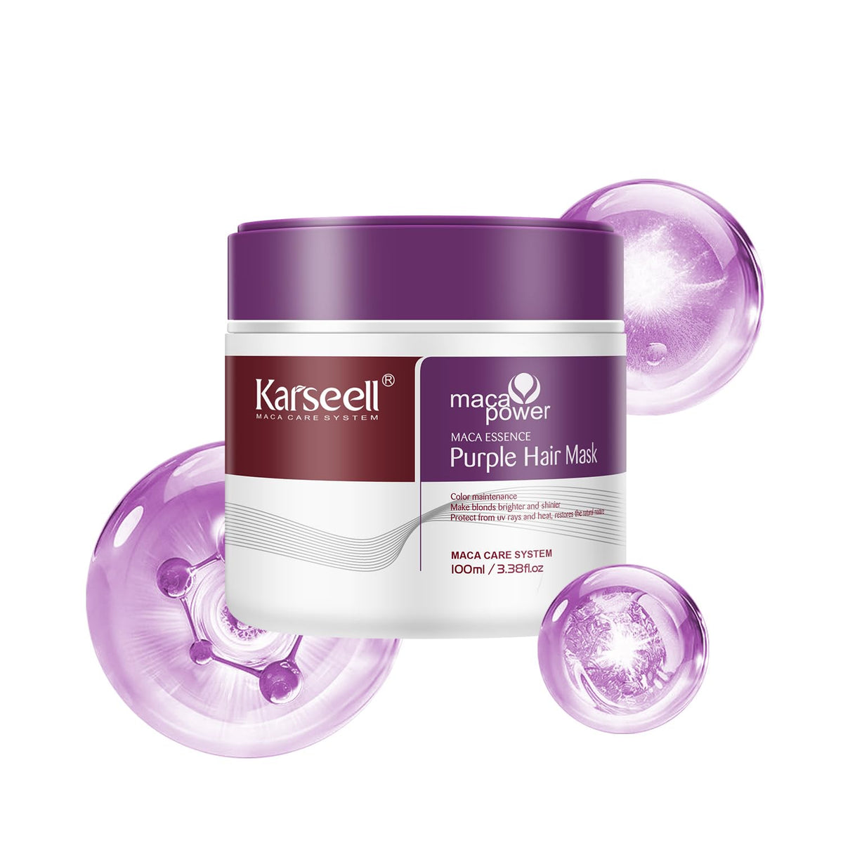 Karseell Purple Hair Mask bottle front view for cool blonde toning