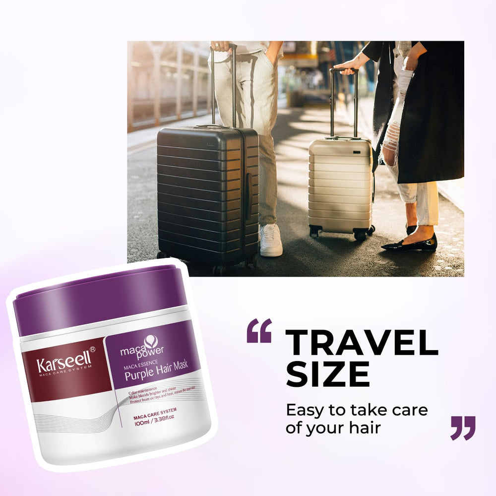 Karseell Purple Hair Mask with gloves during application to prevent staining