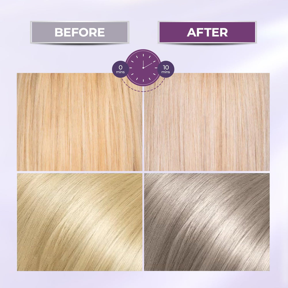 Karseell Purple Hair Mask resulting toned hair with reduced brassiness