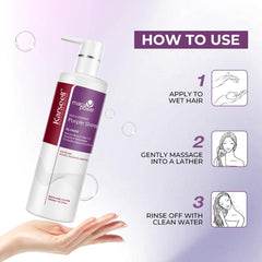 Karseell Purple Shampoo applied to bleached hair for brassiness neutralization