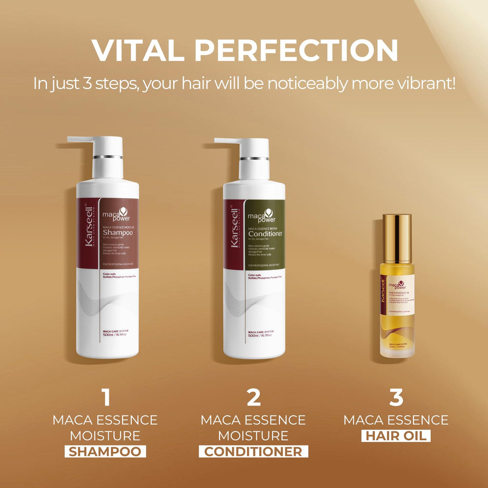 Karseell shampoo on wet hair demonstrates gentle cleansing routine.