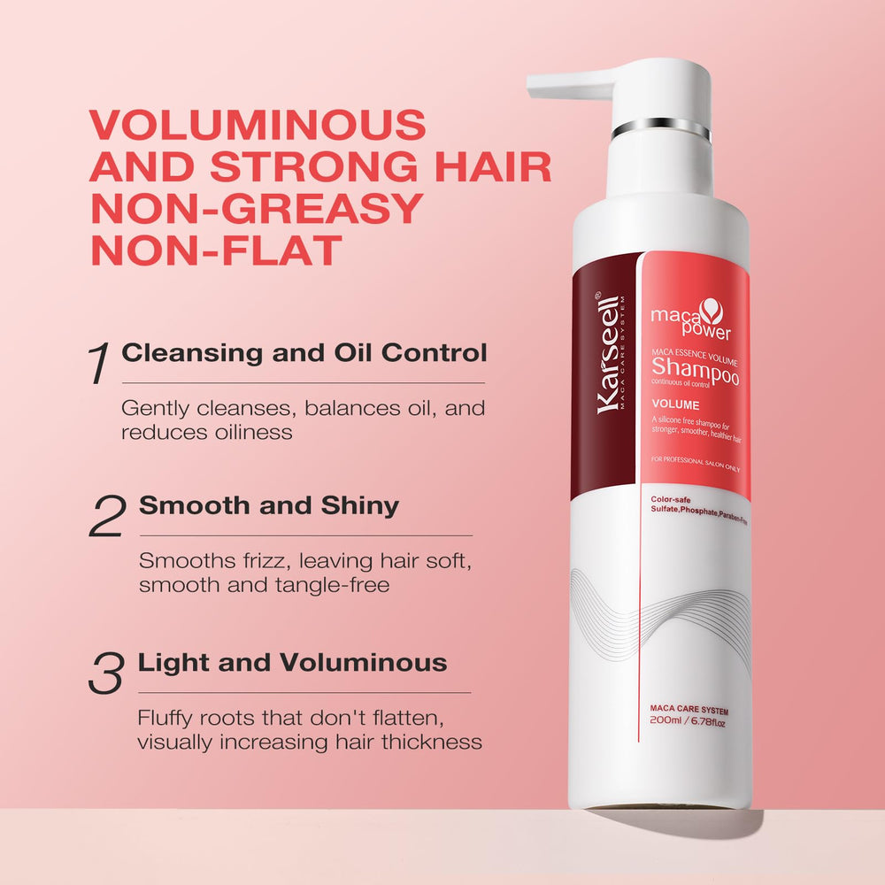 Karseell Volume Shampoo label close-up highlights gentle formula