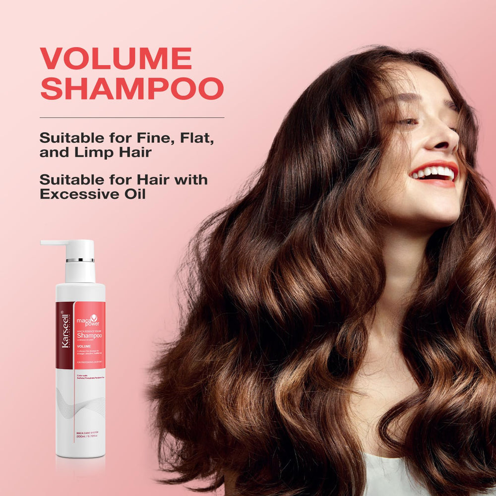 Karseell Volume Shampoo pour demonstrates smooth flow for washing