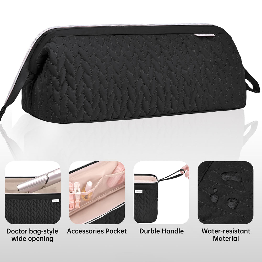 Karsyon Dyson Airwrap compatible case pocket organization interior keeps attachments neatly arranged.