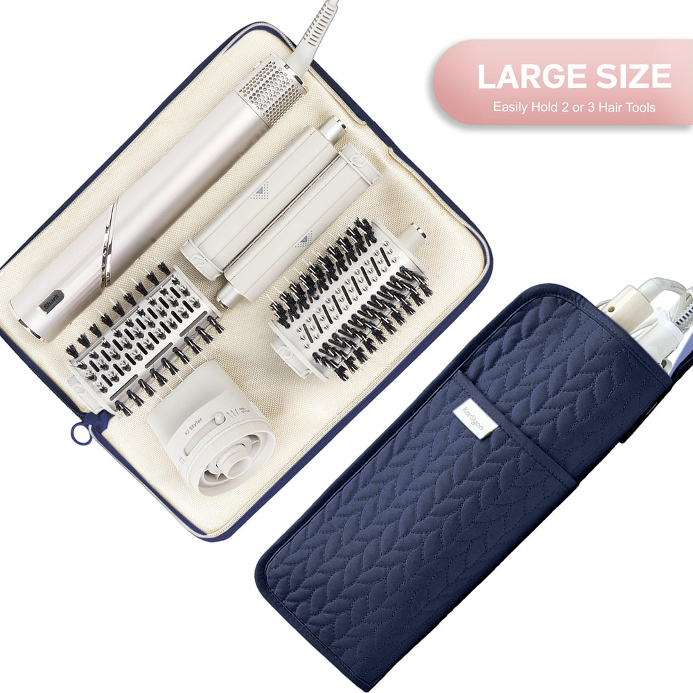 KarSyon blue travel bag with hook for compact styling setup