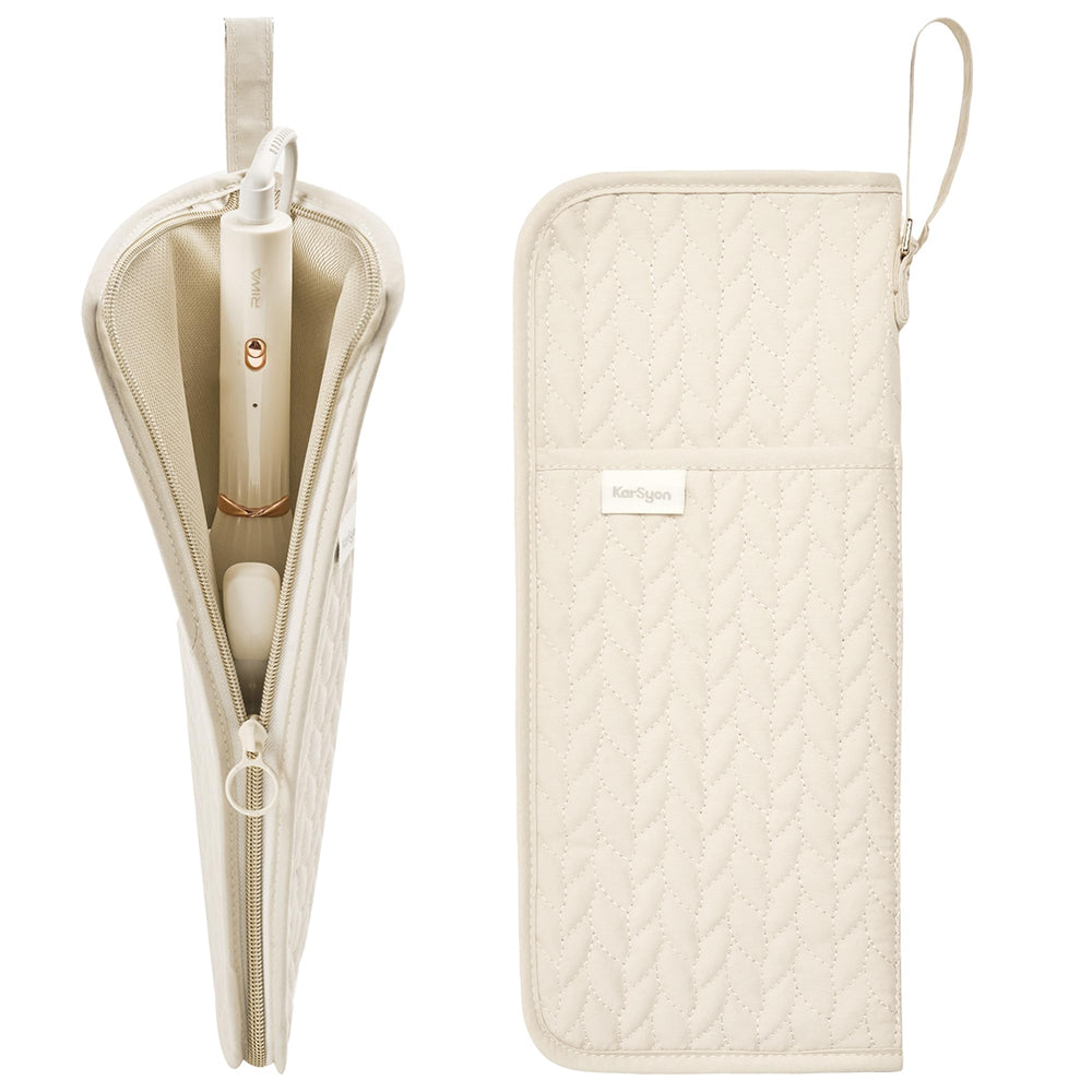 KarSyon hot tools organizer with mat and pouch for travel-ready styling.