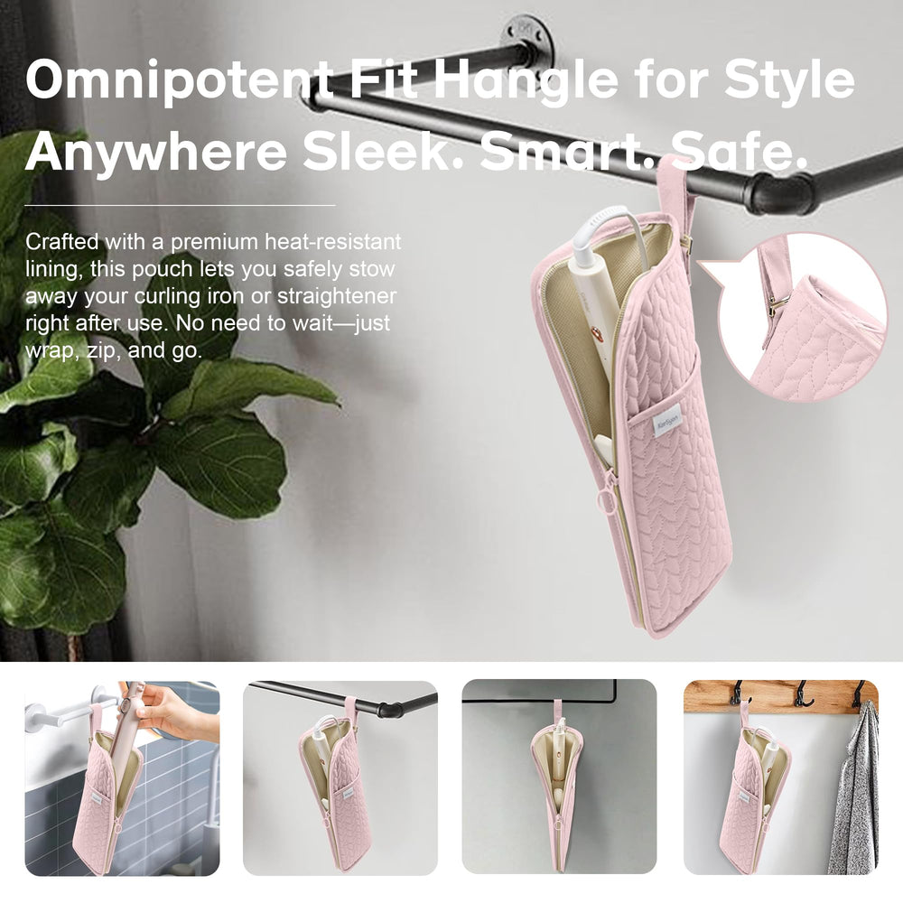 KarSyon hot tools organizer pink travel-ready setup shows compact, portable storage on the go.