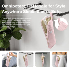 KarSyon hot tools organizer pink travel-ready setup shows compact, portable storage on the go.
