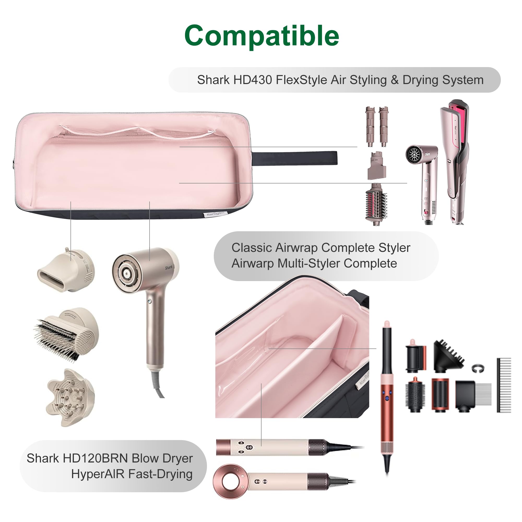 KarSyon internal clear pockets – organized accessories at a glance.