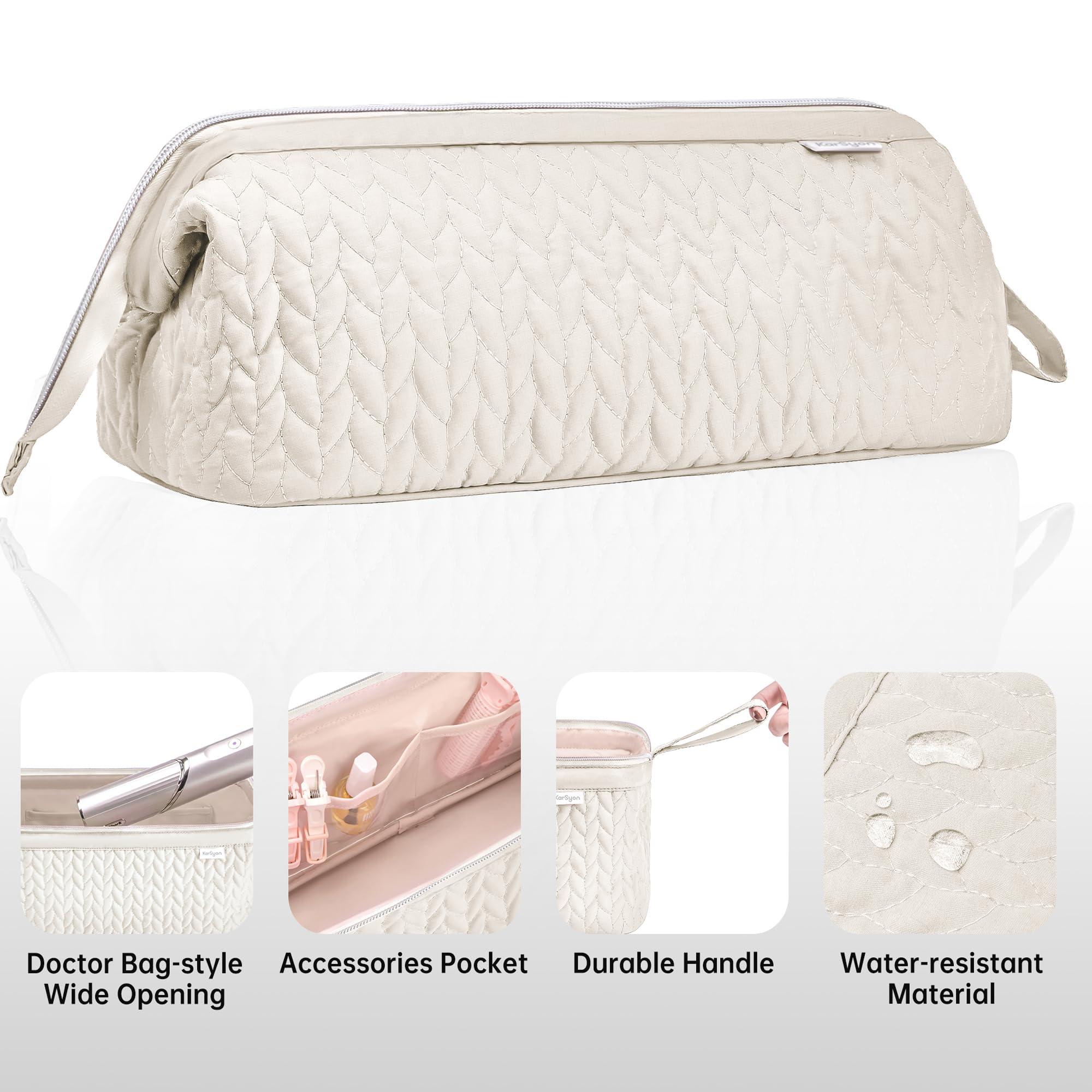Beige KarSyon case shows premium peach-skin material and soft touch