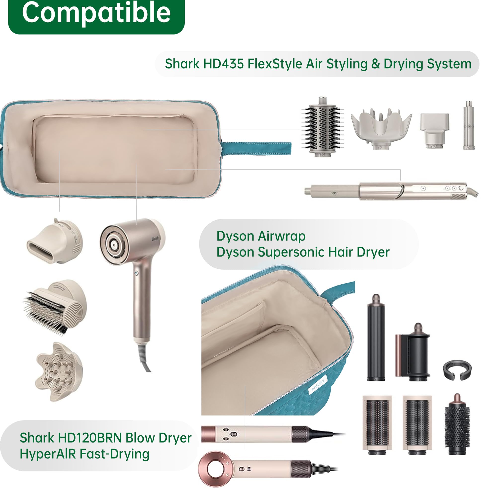 KarSyon Shark Flex Style Case inner padded compartments protect tools during travel