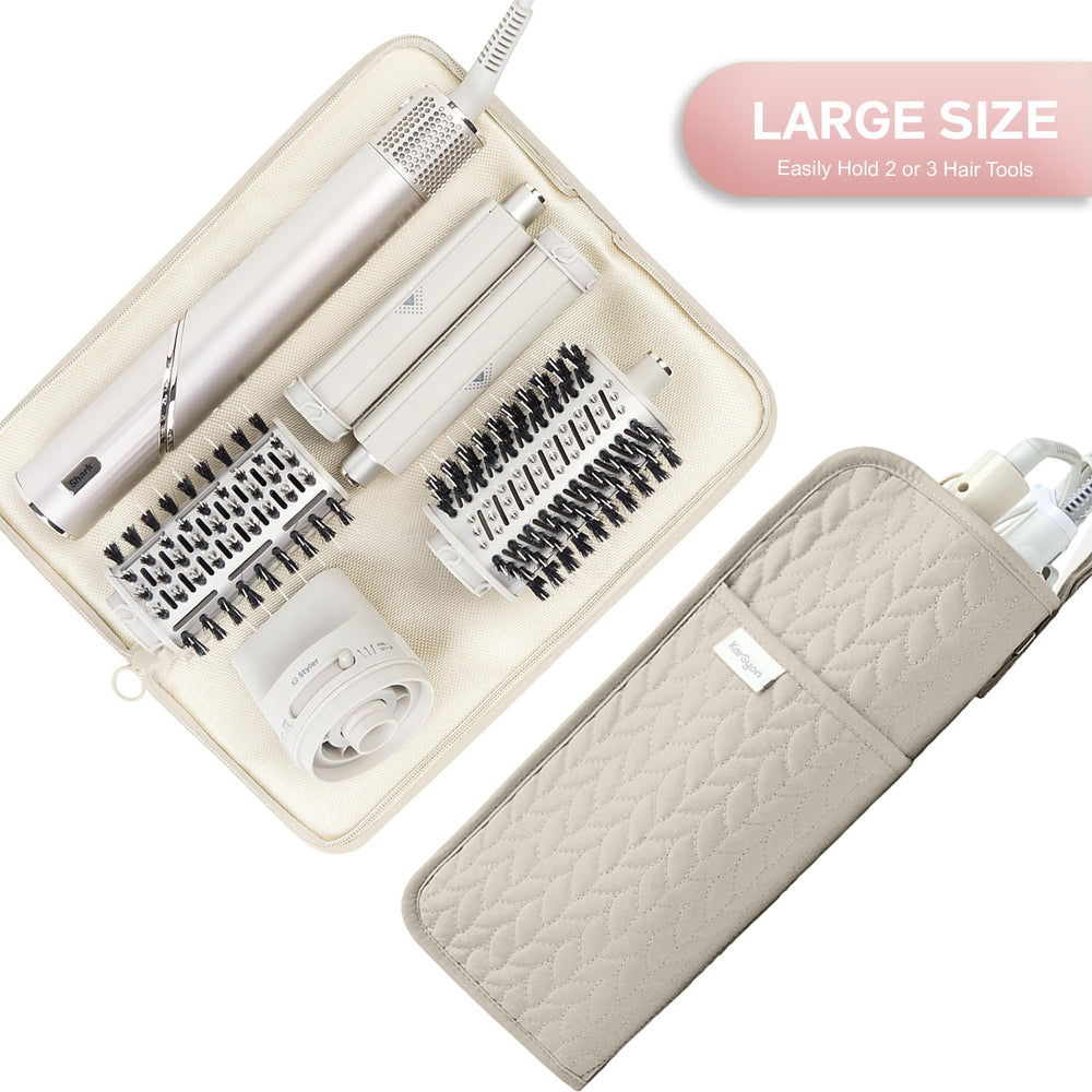 KarSyon travel bag heat-resistant case camel shows portable protection for hot tools on trips.