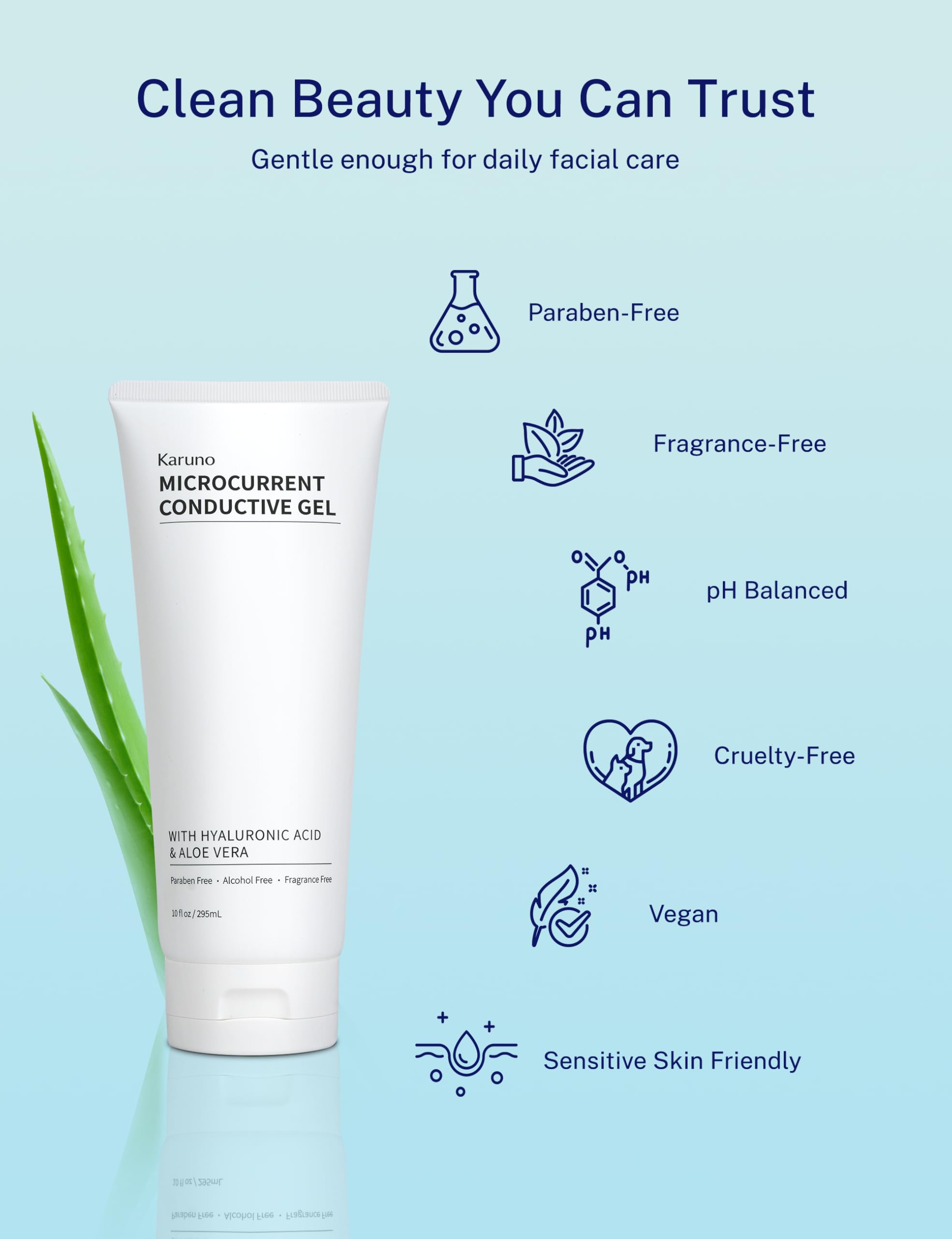 KARUNO clear lightweight gel absorption shows non-sticky finish.