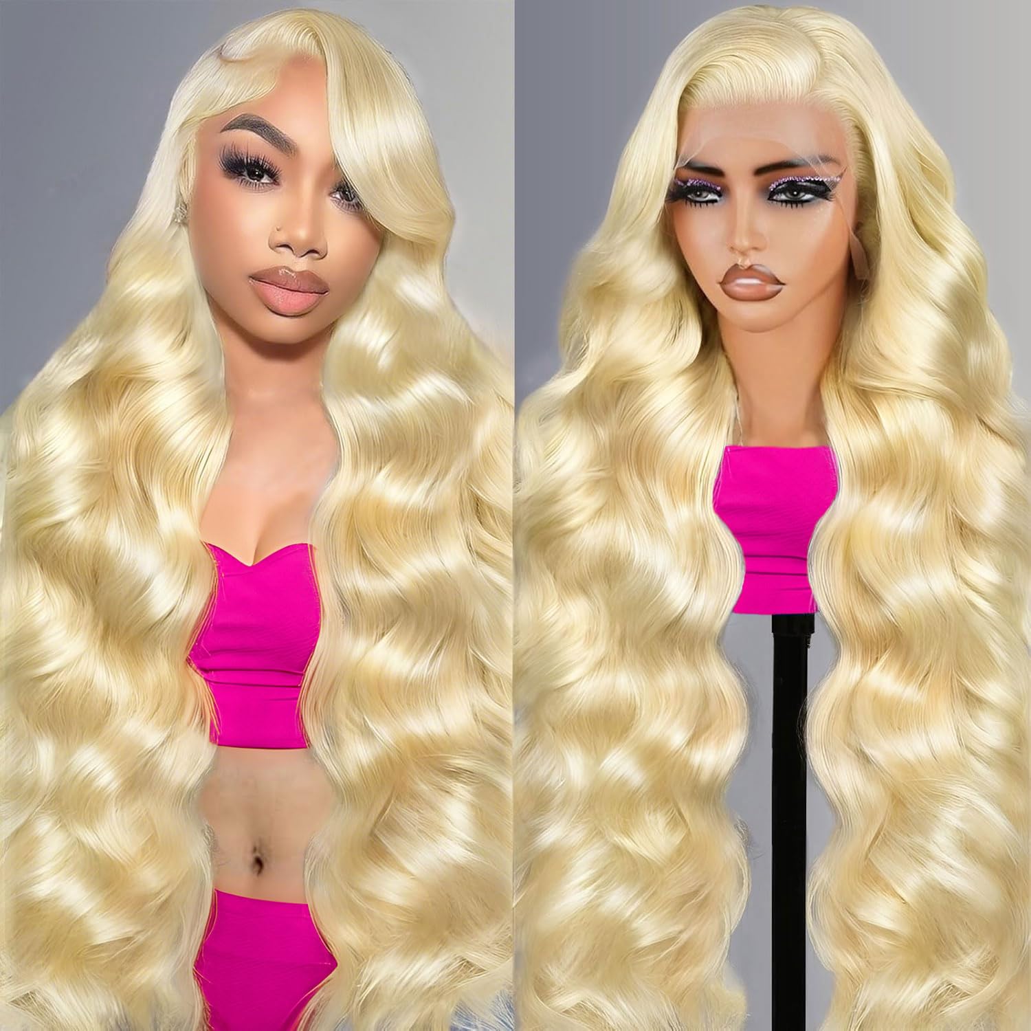 Kassamo 613 lace front wig 30 inch blonde front view with natural hairline for daily styling.