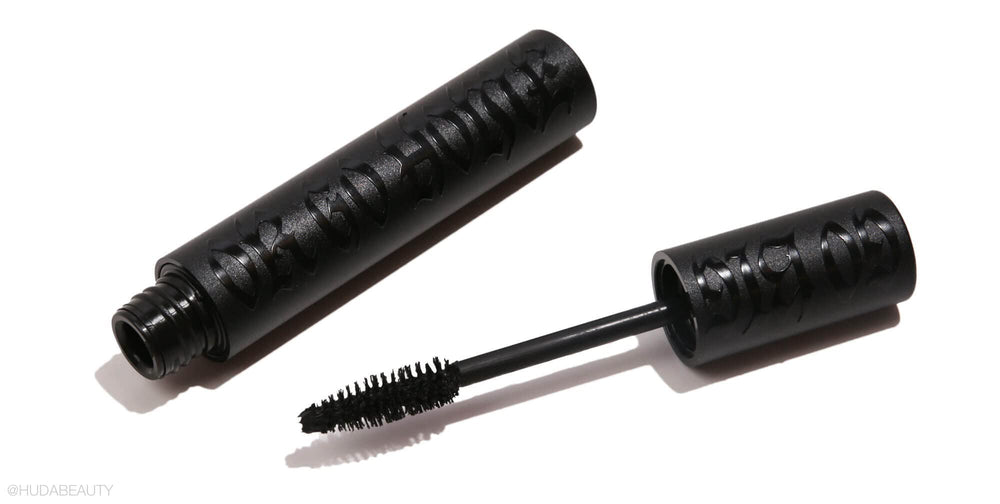 Kat Von D Go Big or Go Home Trooper Black lashes after application with rich black finish.