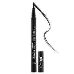 Kat Von D Tattoo Liner Trooper Black packaging unboxed view highlighting waterproof, smudge-proof design.