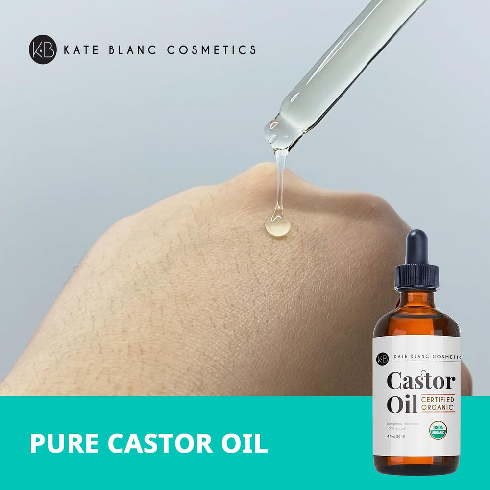 Kate Blanc Castor Oil helps dry, brittle hair feel softer.