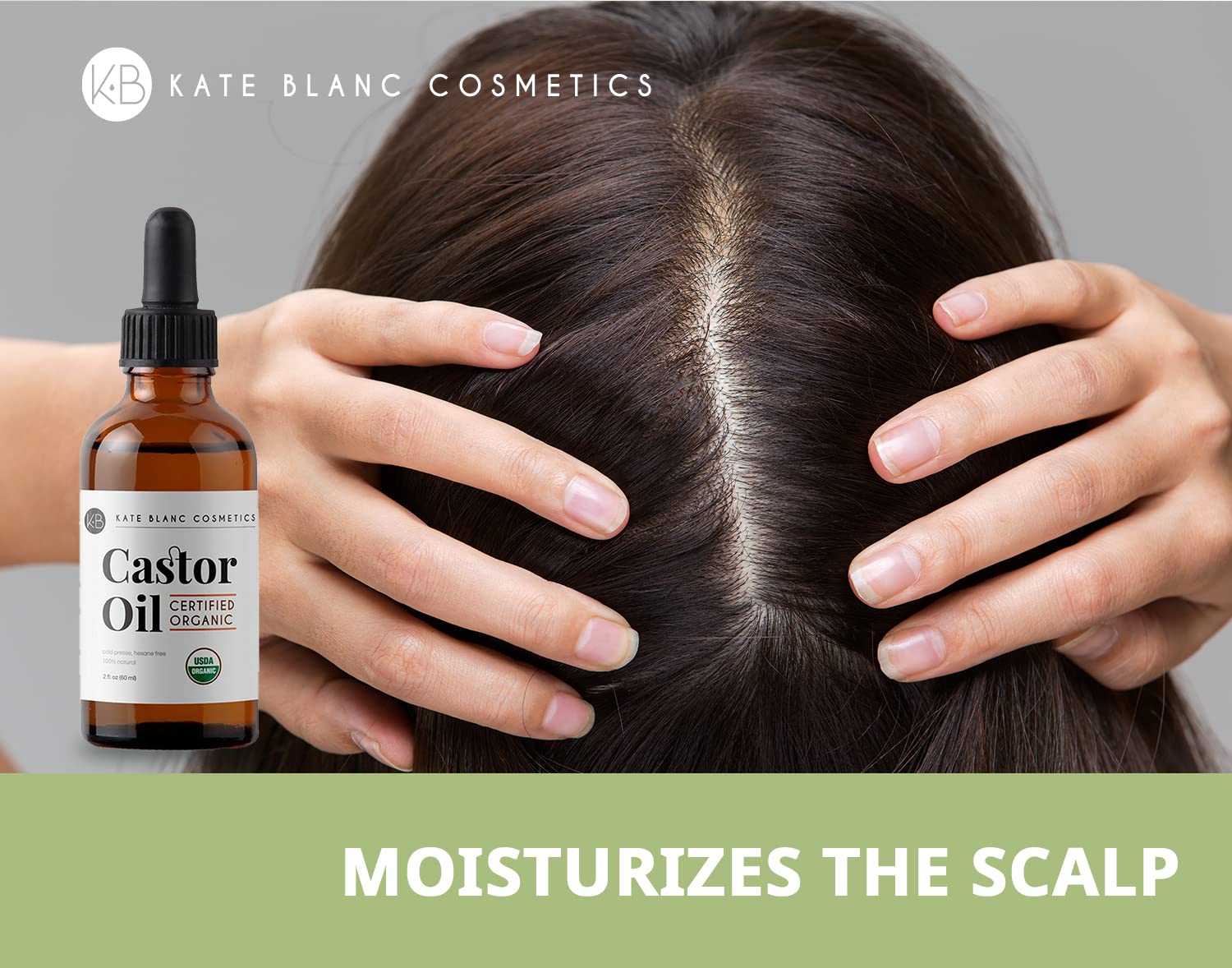 Kate Blanc Cosmetics bottle staged in bathroom to suggest daily skincare routine benefit