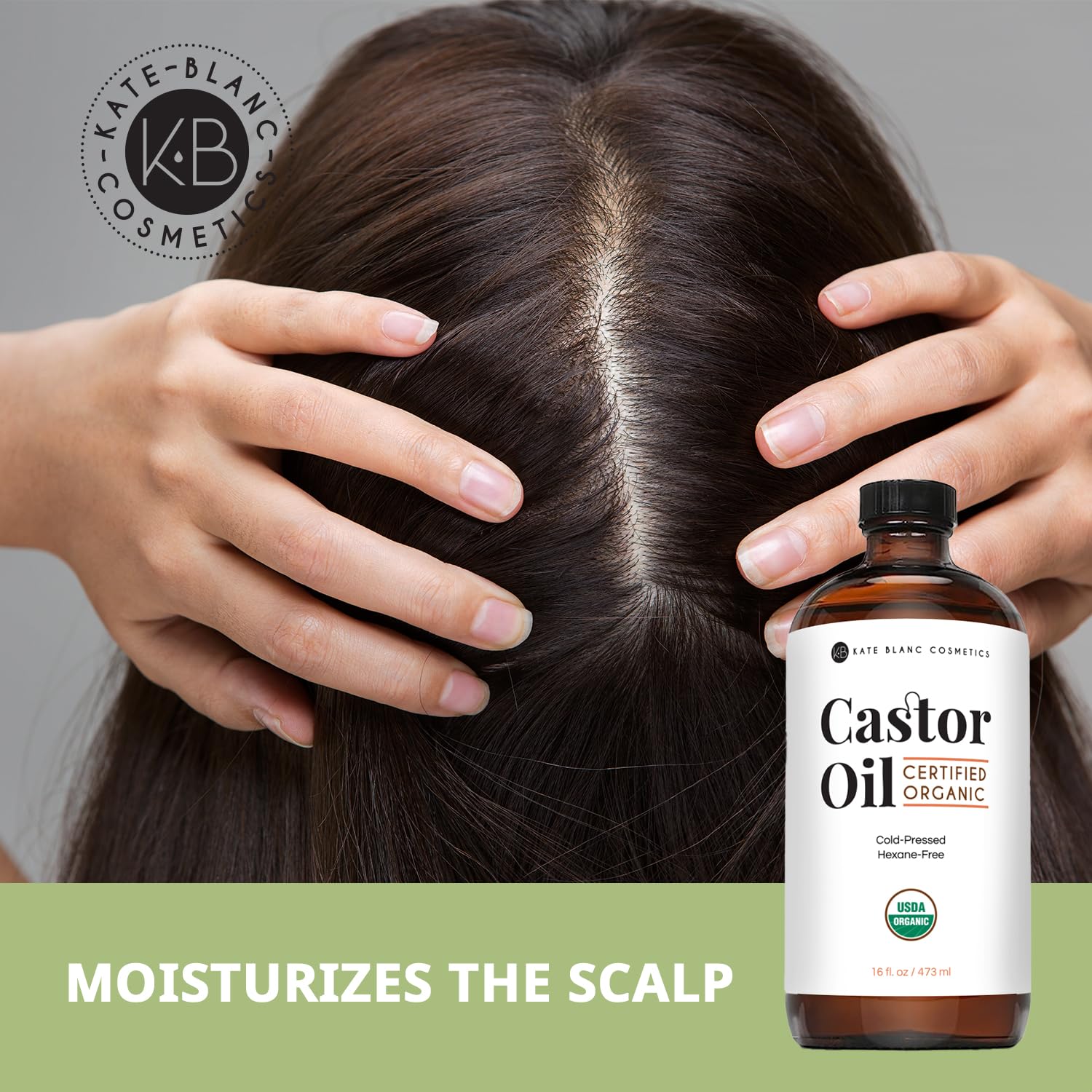Kate Blanc Cosmetics Castor Oil skin moisturizer use for smoother, hydrated skin