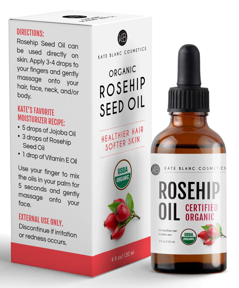 Kate Blanc Rosehip Oil skin hydration supporting balanced, healthy glow.
