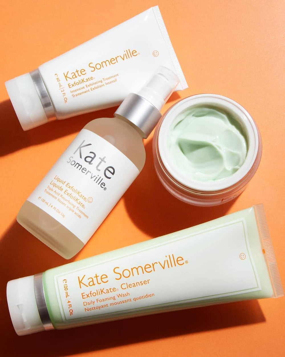 Kate Somerville ExfoliKate Cleanser clinical results badge signals proven cleansing benefits.