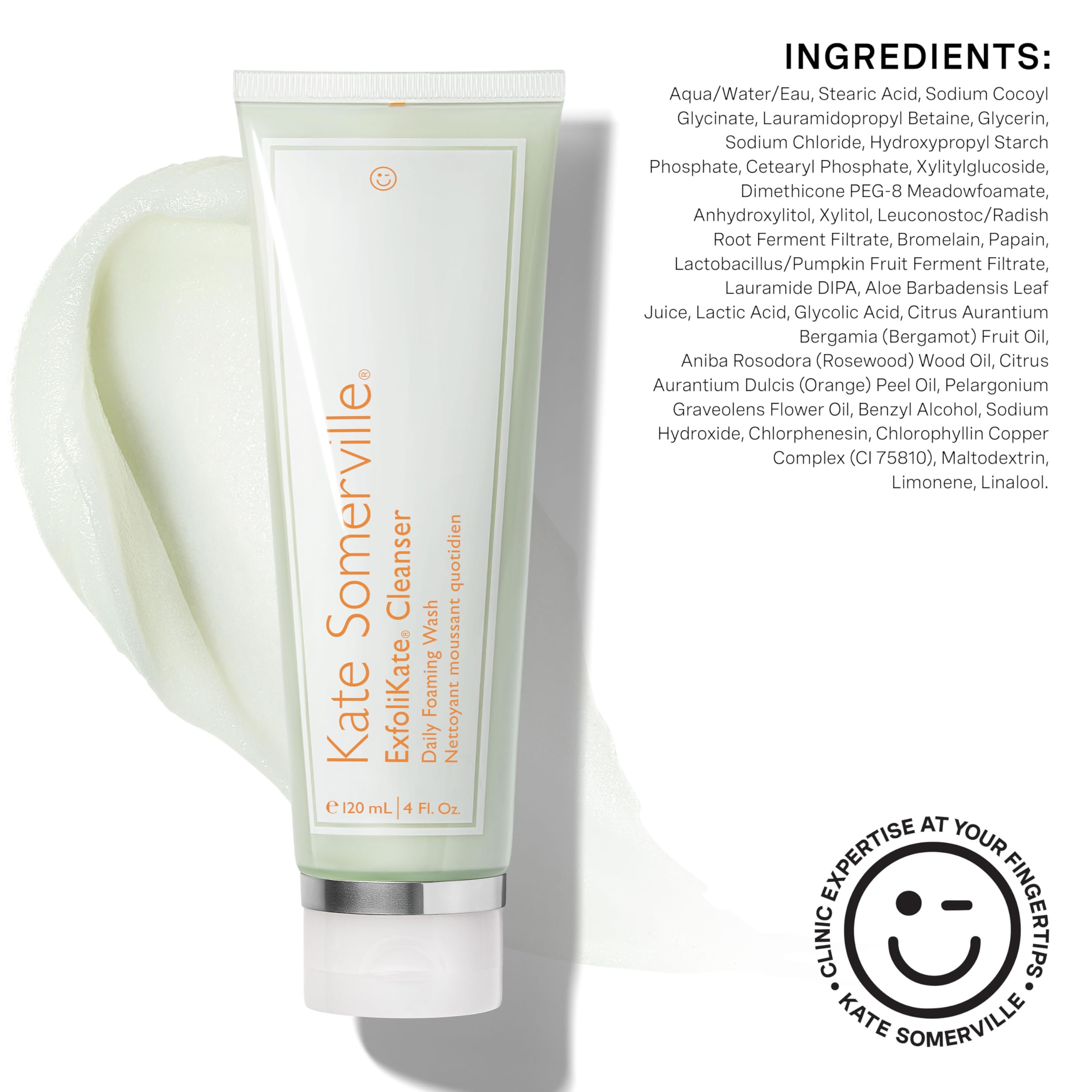 Kate Somerville ExfoliKate Cleanser morning and night routine use suggestion.