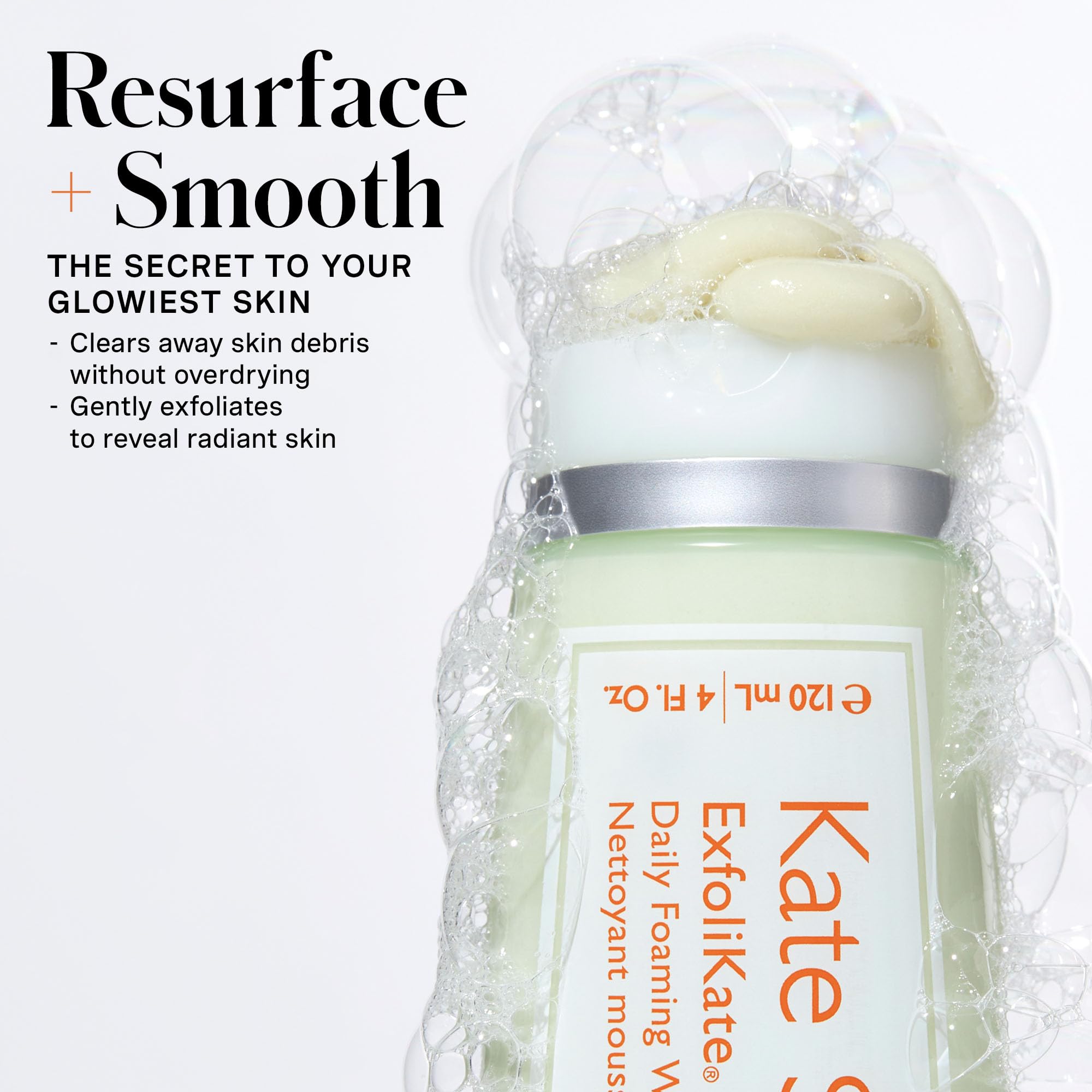 Kate Somerville Exfolikate Cleanser pump bottle on bathroom counter for morning skincare routine