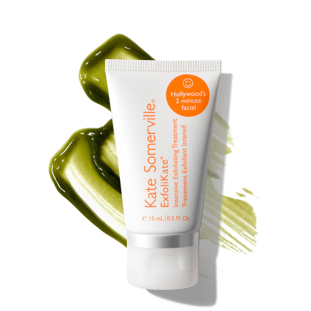 Kate Somerville ExfoliKate Intensive Scrub packaging close-up suggests premium texture benefits