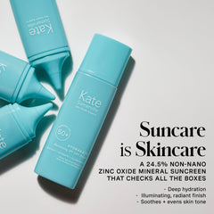 On-skin application view of HydraKate tinted sunscreen for seamless coverage