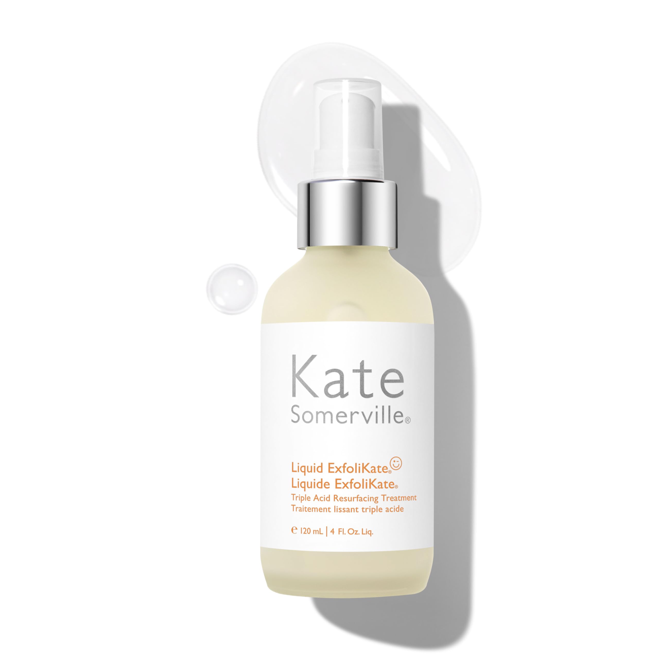 Kate Somerville Liquid ExfoliKate bottle on vanity promoting brighter, smoother skin