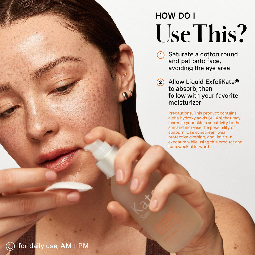 Close-up showing improved pore appearance after exfoliation