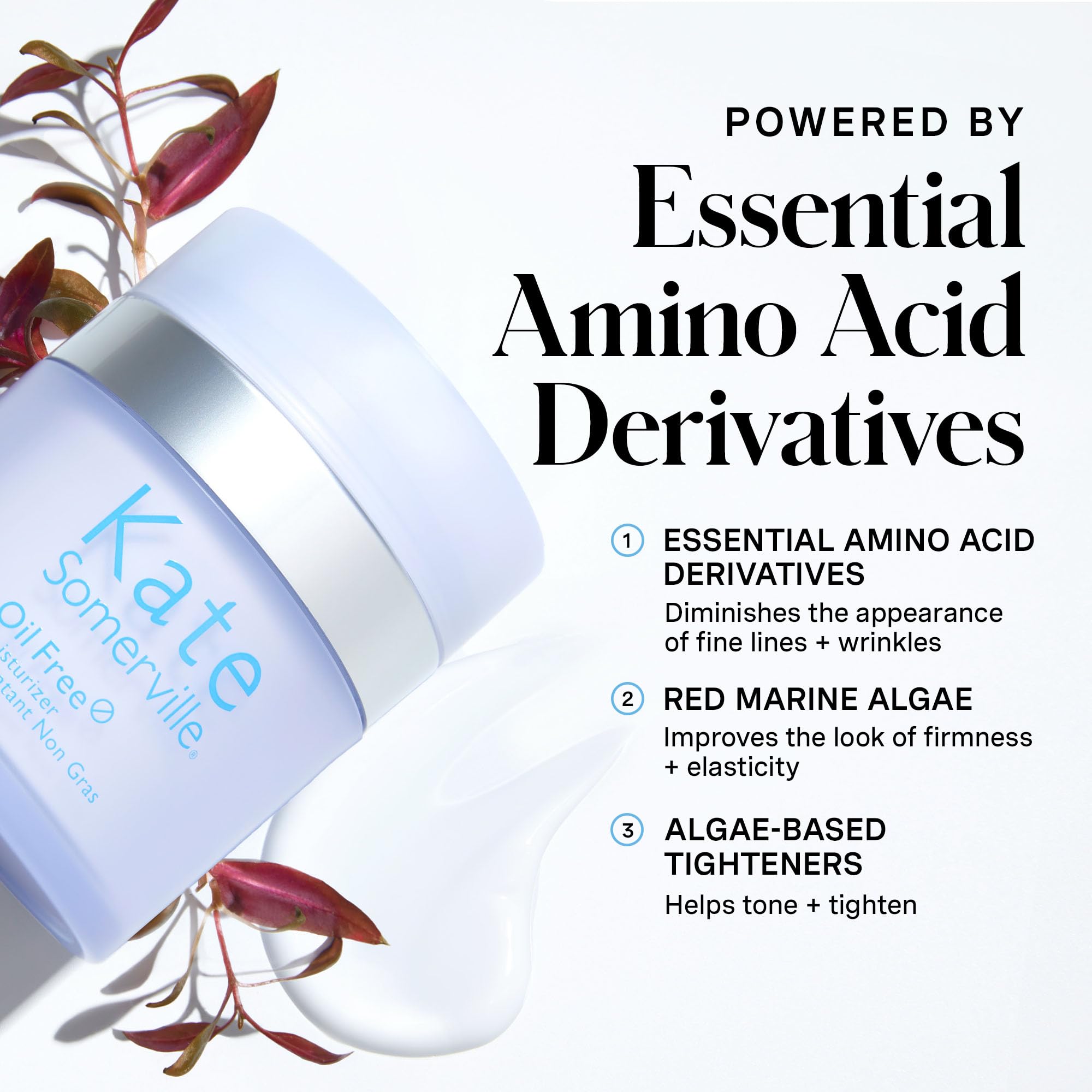 Kate Somerville Oil Free Moisturizer dispense action demonstrates quick-absorbing daily hydration