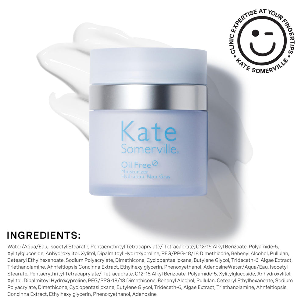 Matte finish after applying Kate Somerville Oil Free Moisturizer reduces shine