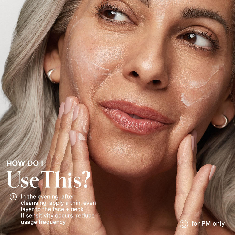 Kate Somerville Retinol Vitamin C Moisturizer application-massage demonstrates easy nightly use.